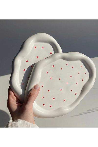 thiramis homeconcept Pinterest Style Irregular Heart Tray - Decor and Jewelry Set