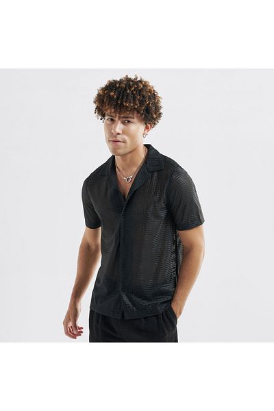 FAV Textured Shirt with Short Sleeves