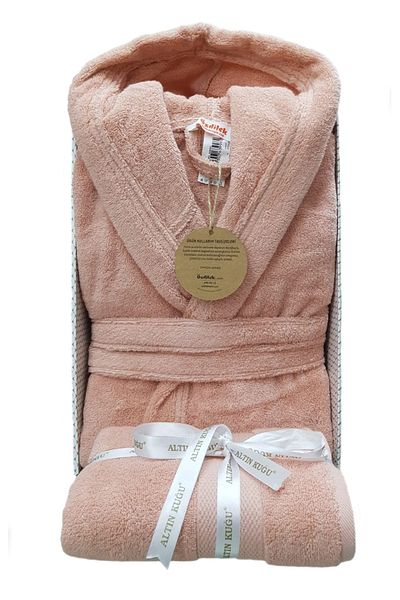 Özdilek Özdilek Super Soft Hooded Μπουρνούζι + Πετσέτα κεφαλιού - Κανέλα