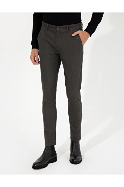 Pierre Cardin Haki Slim Fit Keten Karışımlı Chino Pantolon 50259718-VR027