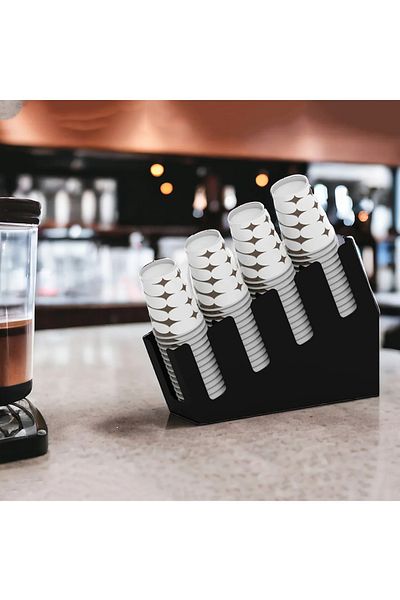 MetaCraft 4 Compartment Stepped Paper Cup Stand - Compatible with 8 Oz Cups