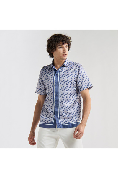 FAV Border Print Satin Shirt