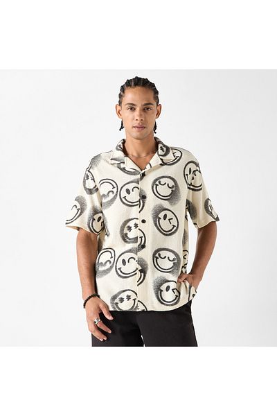 SP Characters All-Over SmileyWorld Print Shirt with Short Sleeves