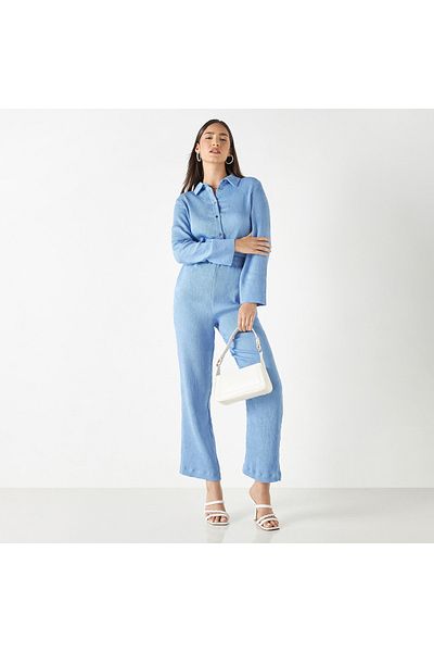 Iconic Textured Pants with Elasticated Waistband and Pockets