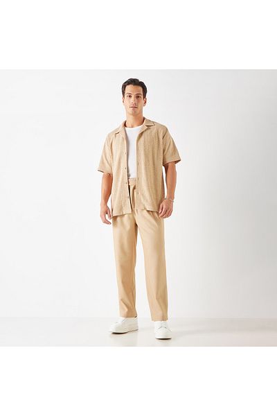 Iconic Regular Fit Pants with Flexi Waist and Pockets