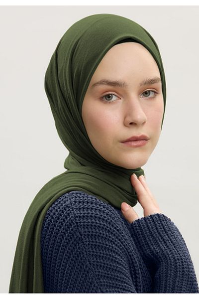 Mesa Charm Khaki Colored Women's Hijab Combed Cotton Shawl