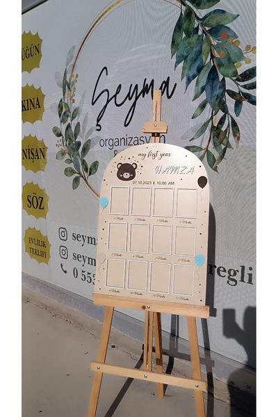 Şeyma Organizasyon & Lazer 1 Yaş Panosu Ayıcıklı