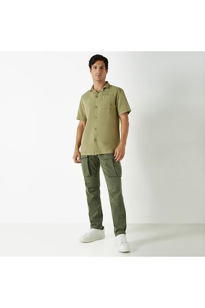 ECKO Unltd Solid Relaxed Fit Cargo Pants with Pockets