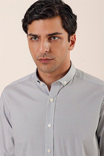 İmza Біла сорочка з довгими рукавами, без кишень, з бавовняним лікрам, у стилі кежуал, облягаючий крій, 1004230120