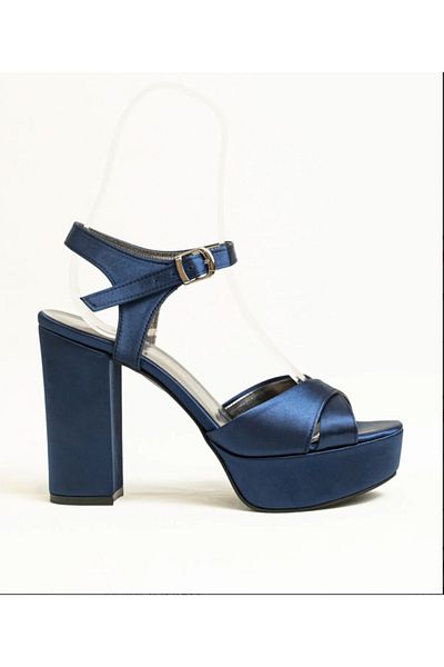 E&L Company 12cm Navy Blue Satin, Six Non-Slip, Lightweight, Running Is Guaranteed.
