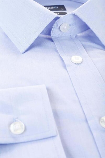 İmza Μπλε μακρυμάνικο πουκάμισο με σκληρό γιακά, λεπτή εφαρμογή, βασική εφαρμογή 1004215008