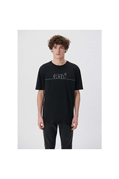 Mavi Μαύρο ανδρικό μπλουζάκι με λογότυπο M0610254-900