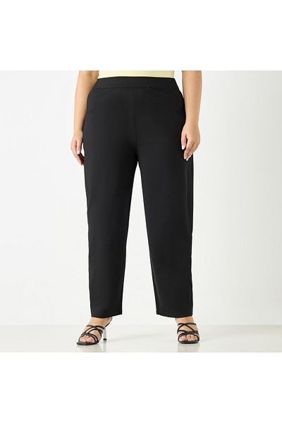 Ulla Popken Plus Size Ulla Popken Pants with Elasticated Waistband