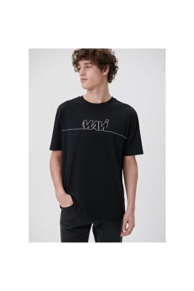 Mavi Μαύρο ανδρικό μπλουζάκι με λογότυπο M0610254-900