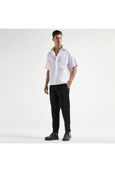 FAV Textured Regular Fit Pants with Flexi Waist and Pockets