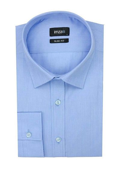 İmza Cămașă albastră slim fit cu guler dur - mânecă lungă, Filafil, model de bază1004190008