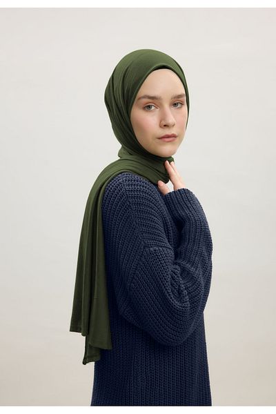 Mesa Charm Khaki Colored Women's Hijab Combed Cotton Shawl