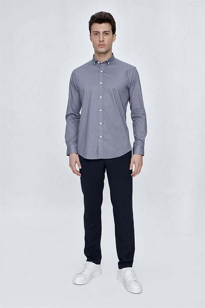 İmza Light Red Long Sleeve Slim Fit Cotton Classic Cotton Shirt 1004225208