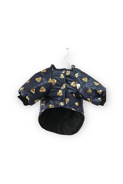 PetiliDünya Love Navy Blue Heart Cat Coat Dog Coat Dog Suit