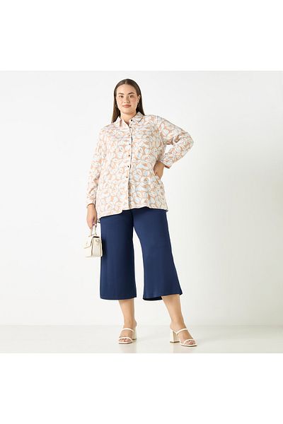 Ulla Popken Plus Size Ulla Popken Culottes with Elasticated Waistband and Pockets