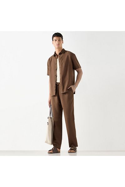Iconic Textured Pants with Drawstring Closure and Pockets