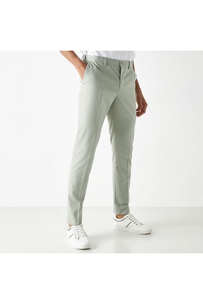 Iconic Solid Trousers with Button Detail and Pockets