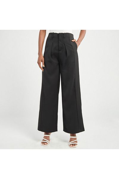 FAV Solid Wide Leg Pants with Pockets