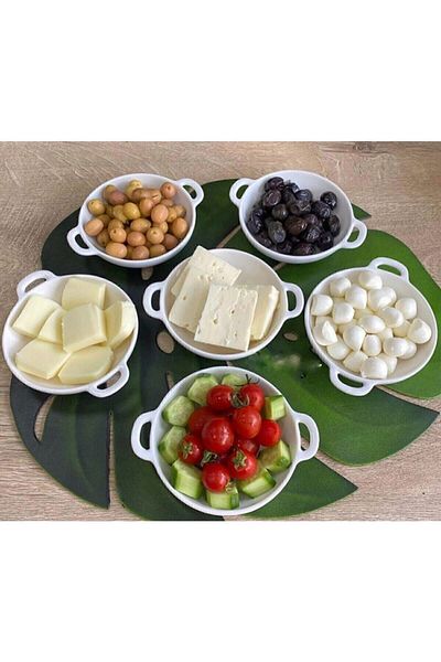 Tekbir Set of 6 Porcelain Small Size 18*15 cm Breakfast Bowl