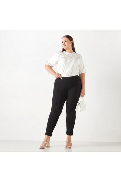 Ulla Popken Plus Size Ulla Popken Treggings with Elasticated Waistband