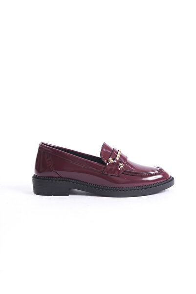 öz se shoes Toka Detaylı Bordo Loafer Ayakkabı