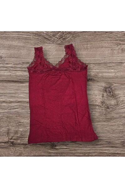 TRİYA FASHİON Strap Zero Sleeve Viscose Lycra Lace Women's Undershirt (2 Pcs)