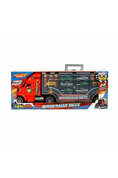 Toysan لعبة-31 شاحنة نقل عملاقة +6 مجموعة ألعاب سيارة صغيرة علامة مرور سباق السرعة