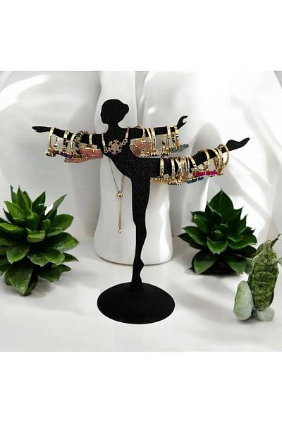 Nerva Design 3D Hard Plastic Decorative Ballerina Design Jewelry Stand - Organizer and Ring/Earring/Necklace Rack