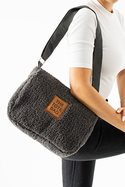 Rosmod Geantă de mână și geantă de umăr gri pluș