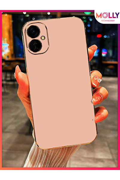 Molly Tecno SPARK 9 PRO İçin Rose Kenarları Gold Detaylı Lüks Silikon Kılıf