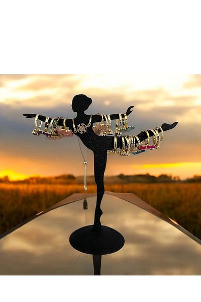Nerva Design 3D Hard Plastic Decorative Ballerina Design Jewelry Stand - Organizer and Ring/Earring/Necklace Rack