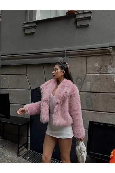 ZTO Women's Soft Textured Lined Plump Fur Coat