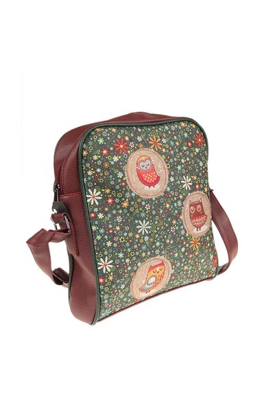 Attach Baykuş Tasarım Bordo Postacı Model Yan Çanta
