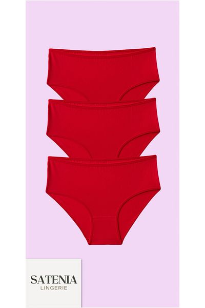 SATENIA LINGERIE سراويل داخلية نسائية كاجوال من القطن باتو عالية الخصر مكونة من 3 قطع (حجم XL-2XL-3XL)