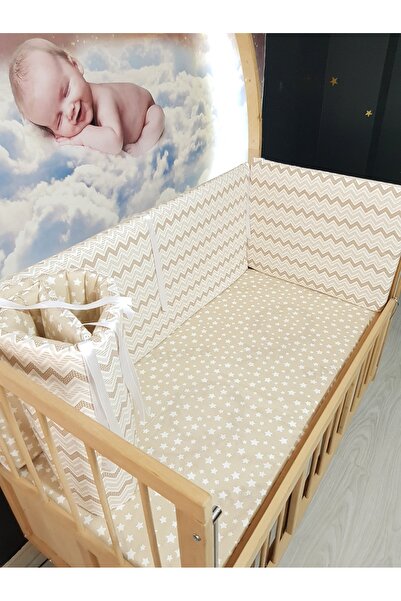 Baby Clime دعامة حماية جانبية للسرير بنمط نجمة متعرجة رفيعة باللون البني مقاس...