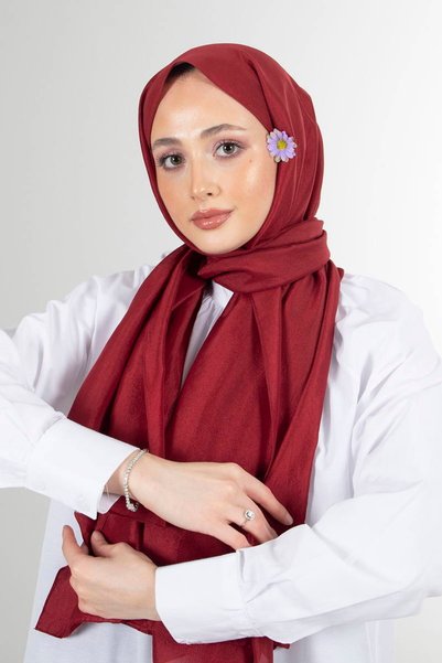 haremscarfs Brisa Voile Shawl Burgundy(Fine Delicate Special and Daily Use)