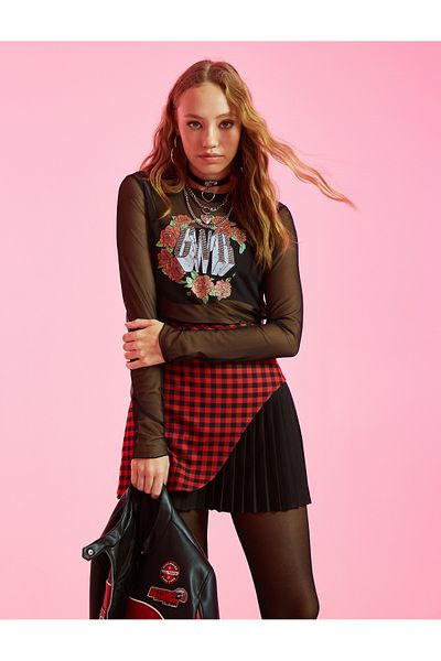 Koton Tricou transparent cu mânecă lungă cu licență Guns N' Roses
