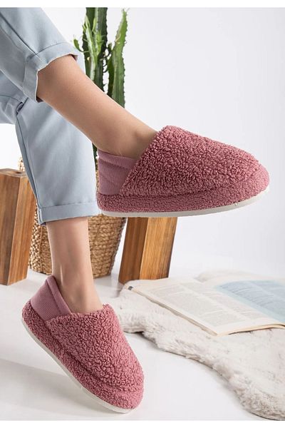 MODVALU Lamb Fabric Wool Γυναικεία Οικιακά Παπούτσια - Αθόρυβη σόλα και ελαστικές παντόφλες