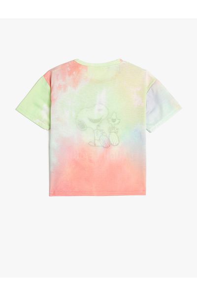 Koton Tricou Snoopy Licențiat cu mânecă scurtă și decolteu cu model Tie-Dye