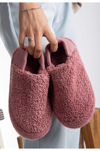 MODVALU Lamb Fabric Wool Γυναικεία Οικιακά Παπούτσια - Αθόρυβη σόλα και ελαστικές παντόφλες