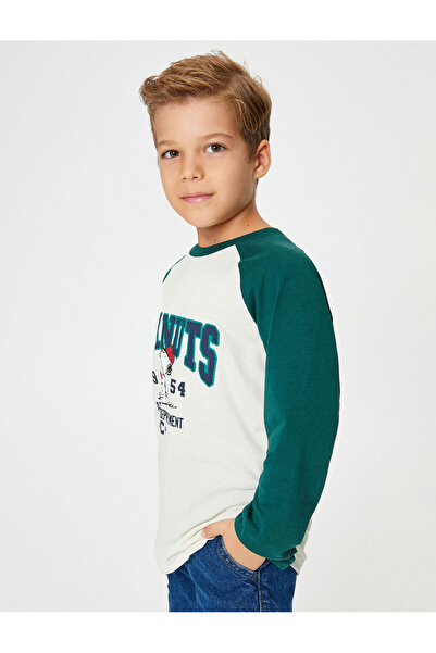 Koton Snoopy tričko s dlouhým rukávem a výstřihem z bavlny