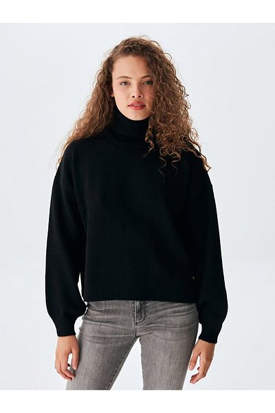 Ltb Turtleneck Knitted Black Sweater