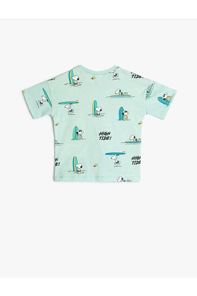 Koton Tricou Snoopy, cu licență, cu mânecă scurtă, decolteu, bumbac