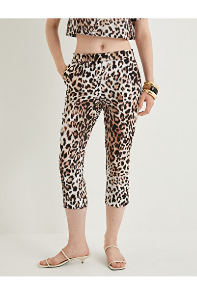 Koton Leopar Kapri Pantolon Yüksek Bel