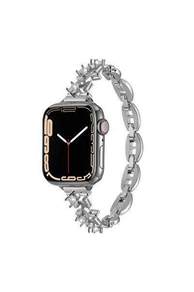 Apple Watch 45mm Bayanlara Özgü Şık Sağlam Metal Kordon KRD-104